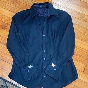 Express Black Boyfriend Portofino Shirt